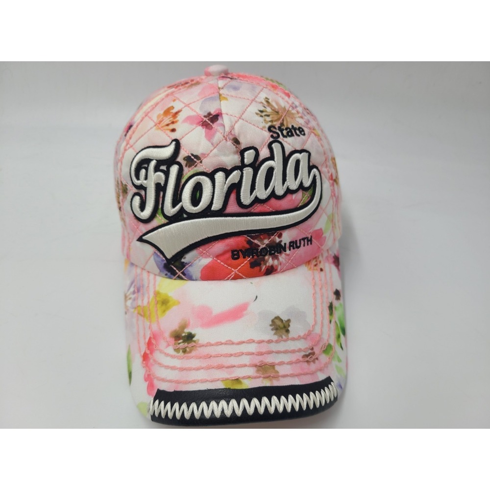 Women Robin Ruth Florida State Floral All Over Print AOP Adjustable Hat Cap Pink